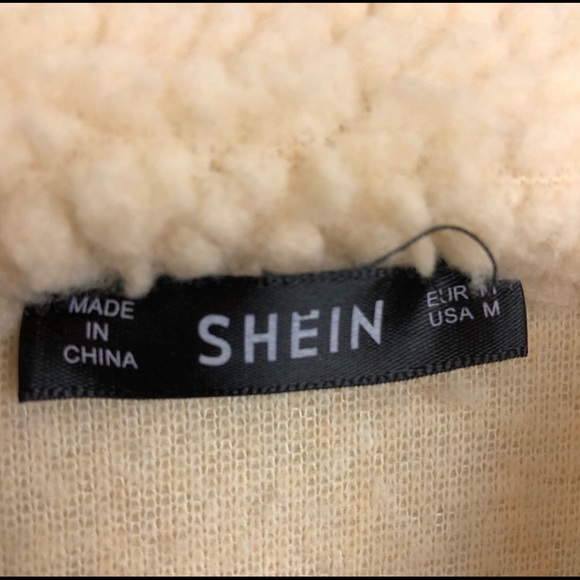 Shein- Teddy Leopard Faux Sherpa Button Up Jacket - Picture 15 of 15